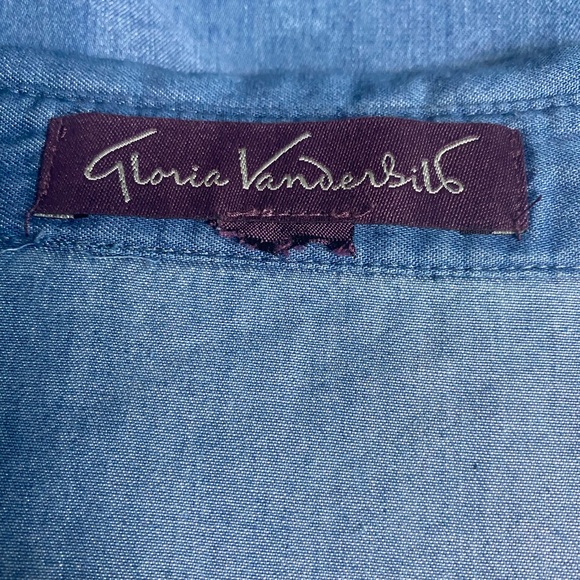 Gloria Vanderbilt 3/4 sleeve blue top blouse 🧩 - Picture 7 of 9